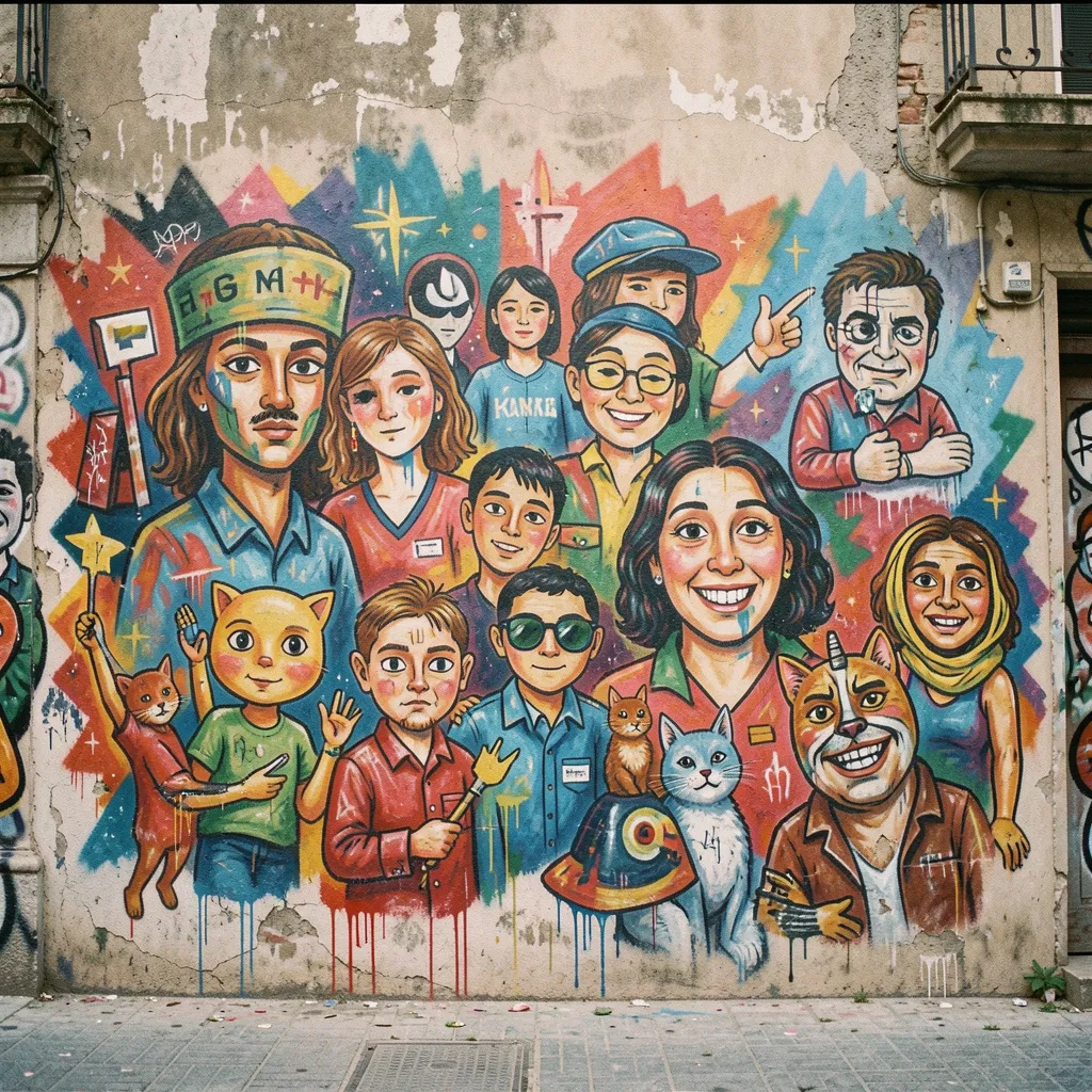 Mural art in natural lighting conditions