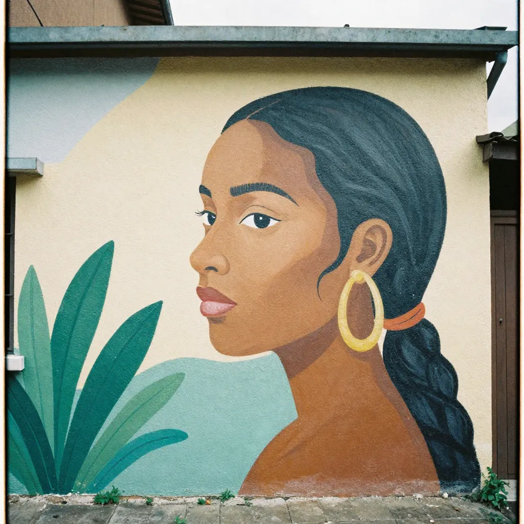 Completed mural artwork in urban setting