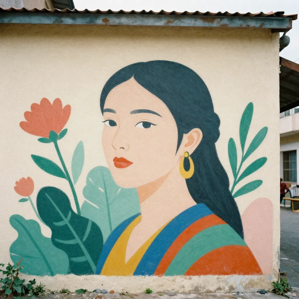 Abstract contemporary wall art installation